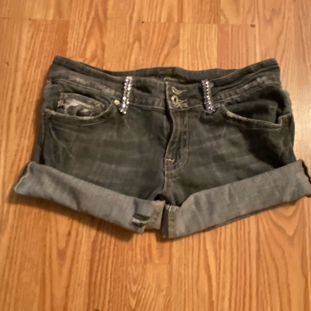 Stylish Gray Denim Shorts Miss Me